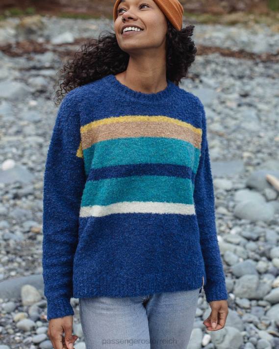 Passenger Frauen Riverglen-Strickpullover aus dunklem Denim 0BP2822 woclothing Denim