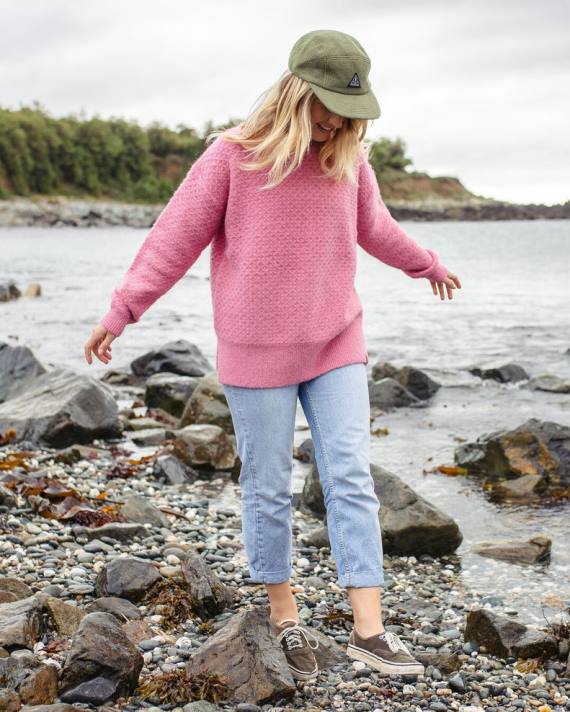 Passenger Frauen Ruhiger Strickpullover in rosa Mahagoni 0BP2839 woclothing Rosa