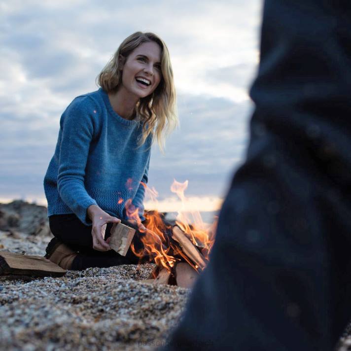 Passenger Frauen Songbird-Strickpullover aus dunklem Denim 0BP2848 woclothing Denim