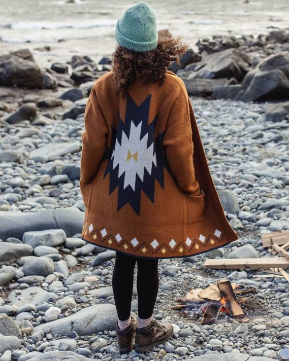 Passenger Frauen South Coast-Strickjacke aus recyceltem Material, glasierter Ingwer 0BP2833 woclothing glasiert