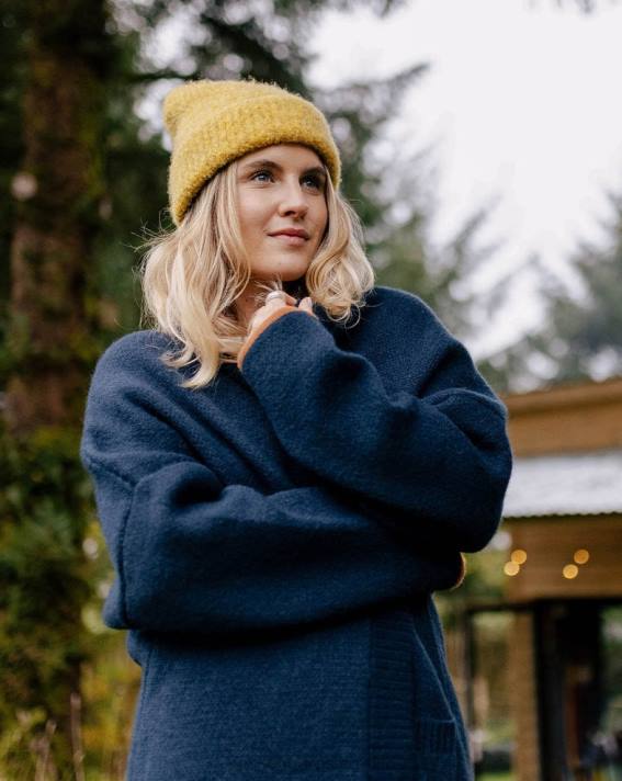 Passenger Frauen South Coast-Strickjacke aus recyceltem Material, tiefes Marineblau 0BP2812 woclothing Marine