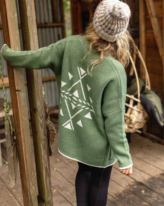 Passenger Frauen Strickjacke aus recyceltem West Coast-Strick in Khaki 0BP2828 woclothing khaki