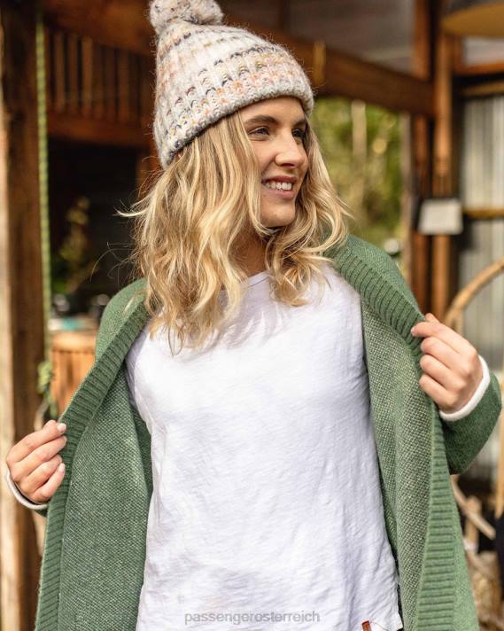 Passenger Frauen Strickjacke aus recyceltem West Coast-Strick in Khaki 0BP2828 woclothing khaki