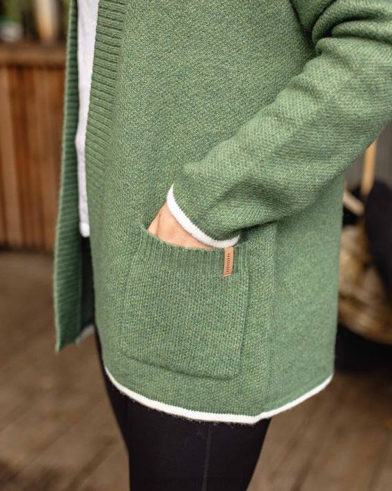 Passenger Frauen Strickjacke aus recyceltem West Coast-Strick in Khaki 0BP2828 woclothing khaki