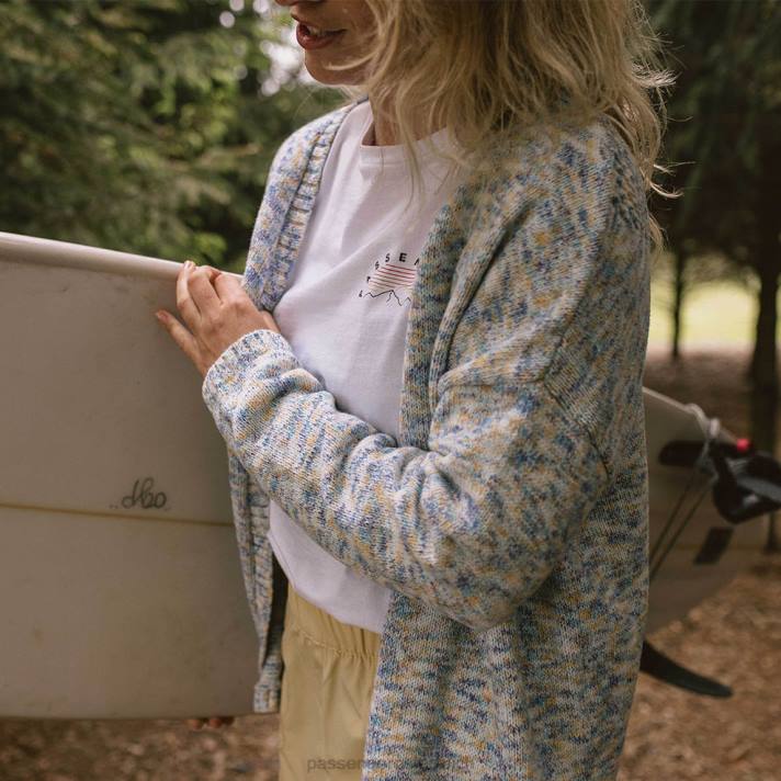 Passenger Frauen Strickjacke von El Alto, mehrfarbig, Blau 0BP2854 woclothing Blau