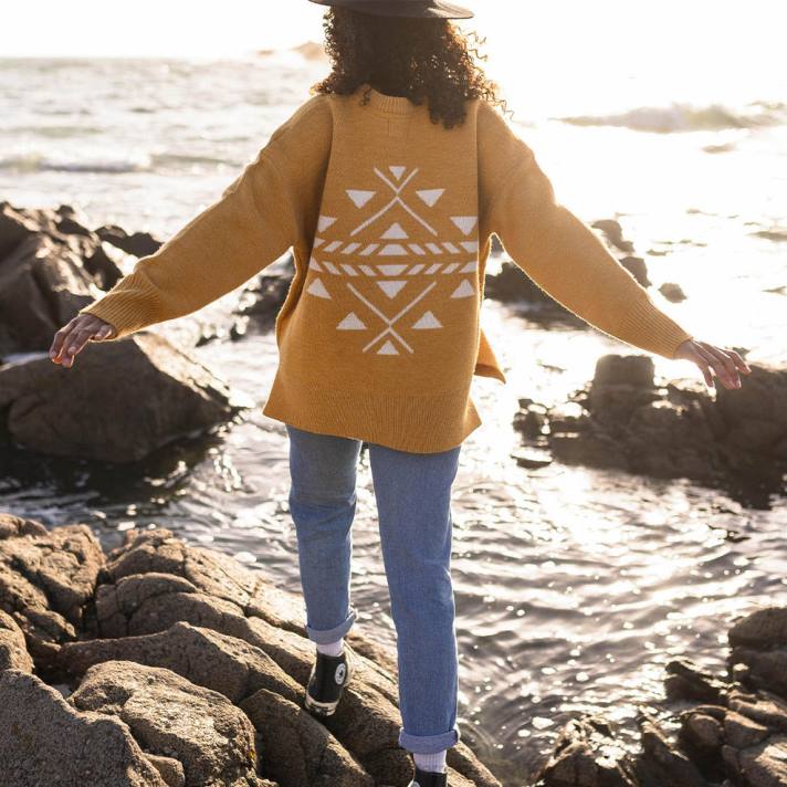 Passenger Frauen West Coast Strickpullover Ockergelb 0BP2860 woclothing Gelb