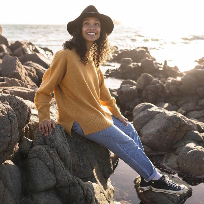 Passenger Frauen West Coast Strickpullover Ockergelb 0BP2860 woclothing Gelb