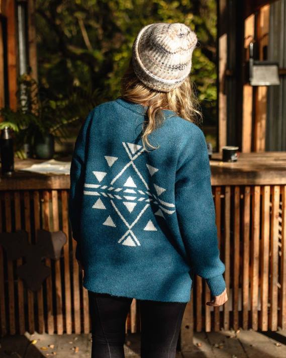 Passenger Frauen West Coast recycelter Strickpullover in Blaukoralle 0BP2829 woclothing Blau