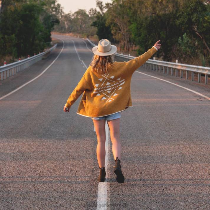 Passenger Frauen Westküsten-Cardigan, Sonnenuntergangsgelb 0BP2817 woclothing Gelb