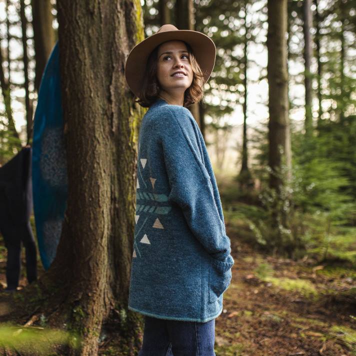 Passenger Frauen Westküsten-Cardigan, blaue Koralle 0BP2849 woclothing Blau