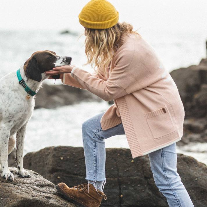 Passenger Frauen Westküsten-Cardigan in Pfirsichrosa 0BP2852 woclothing Rosa