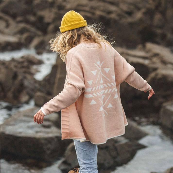 Passenger Frauen Westküsten-Cardigan in Pfirsichrosa 0BP2852 woclothing Rosa