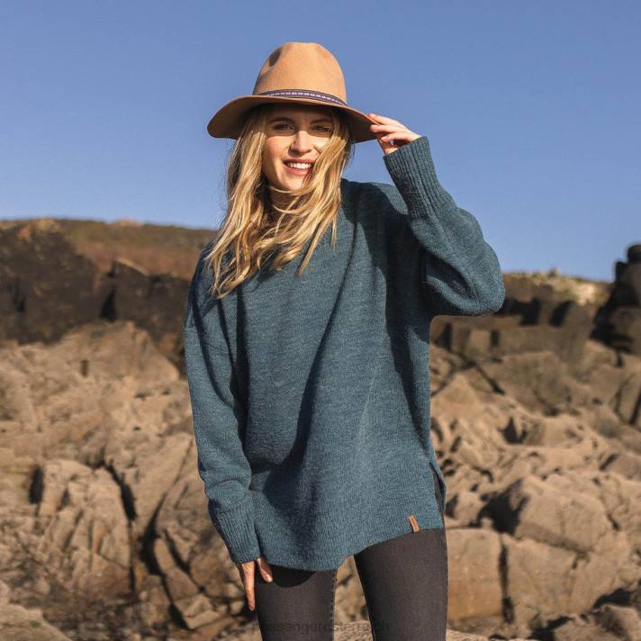 Passenger Frauen Westküsten-Strickpullover, blaue Koralle 0BP2837 woclothing Blau