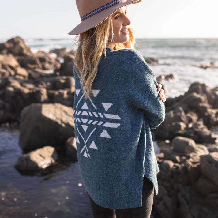 Passenger Frauen Westküsten-Strickpullover, blaue Koralle 0BP2837 woclothing Blau