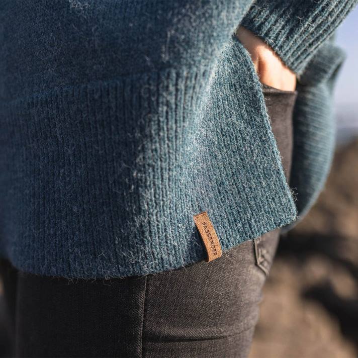 Passenger Frauen Westküsten-Strickpullover, blaue Koralle 0BP2837 woclothing Blau