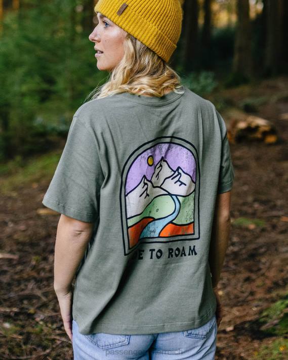 Passenger Frauen Friday Collective T-Shirt aus recycelter Baumwolle in Dusty Olive 0BP2996 woclothing Olive