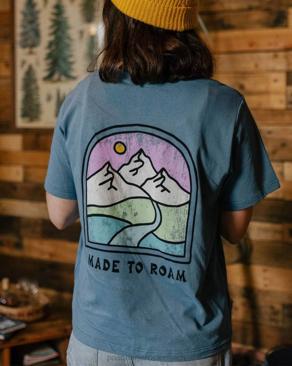 Passenger Frauen Friday Collective T-Shirt aus recycelter Baumwolle in verwaschenem Blau 0BP2993 woclothing Blau