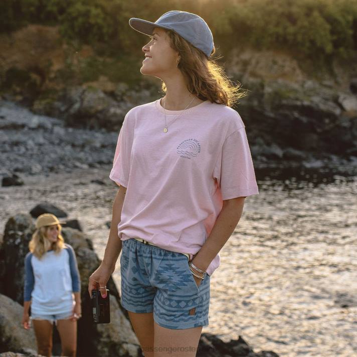 Passenger Frauen Regenbogen-T-Shirt aus recycelter Baumwolle, Peach Whip 0BP21002 woclothing Pfirsich