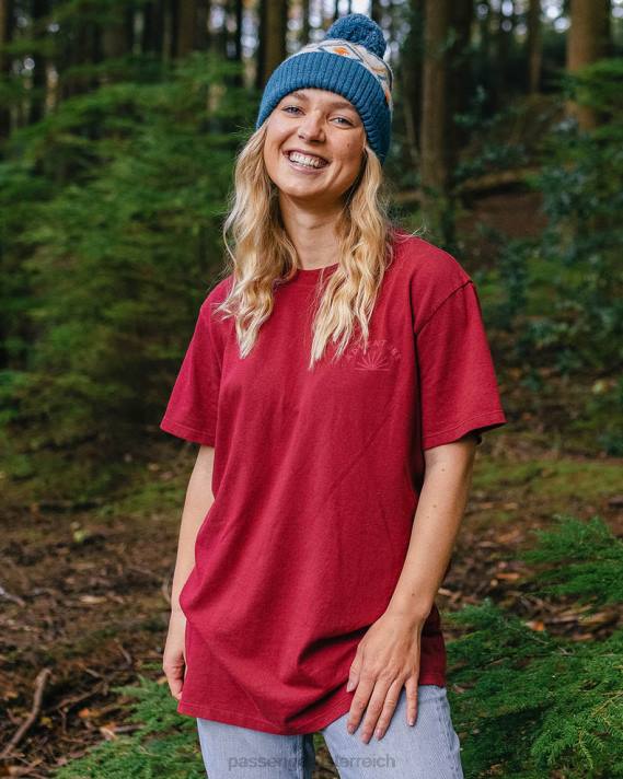 Passenger Frauen Roamers and Seekers – Oversize-T-Shirt aus recycelter Baumwolle, Rhabarber 0BP2985 woclothing Rhabarber