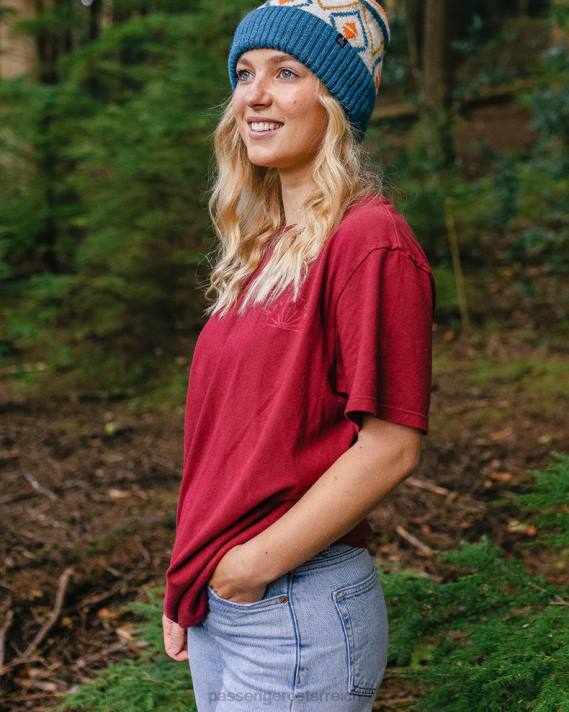 Passenger Frauen Roamers and Seekers – Oversize-T-Shirt aus recycelter Baumwolle, Rhabarber 0BP2985 woclothing Rhabarber