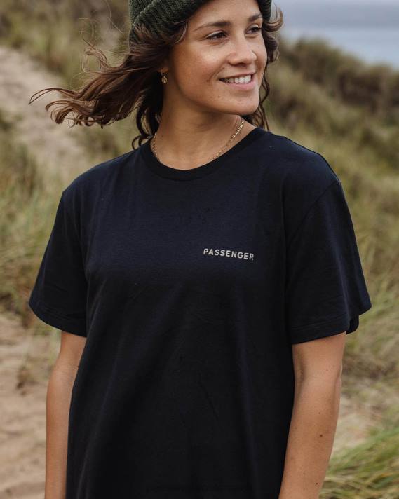 Passenger Frauen Umarmen Sie die Reise – übergroßes T-Shirt aus recycelter Baumwolle in Schwarz 0BP2987 woclothing Schwarz