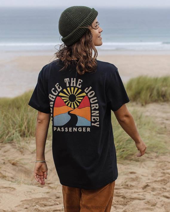 Passenger Frauen Umarmen Sie die Reise – übergroßes T-Shirt aus recycelter Baumwolle in Schwarz 0BP2987 woclothing Schwarz
