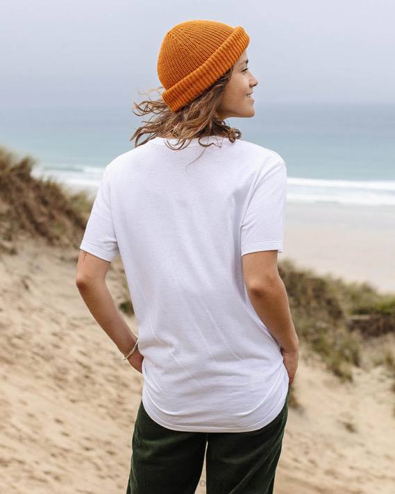 Passenger Frauen Weißes, übergroßes T-Shirt aus recycelter Baumwolle mit Blumenblütenmuster 0BP2989 woclothing Weiß