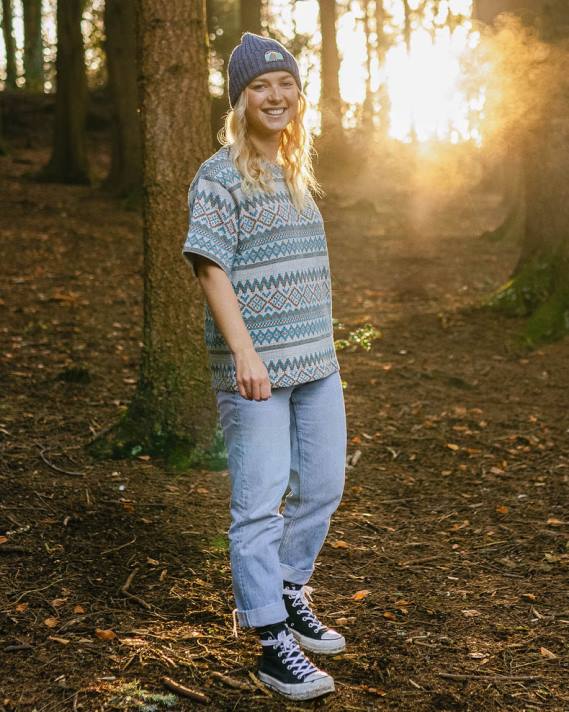 Passenger Frauen Wildnis-Jacquard-T-Shirt Birke-Jacquard 0BP2998 woclothing Birke