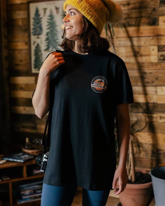 Passenger Frauen Wilds übergroßes T-Shirt aus recycelter Baumwolle in Schwarz 0BP2991 woclothing Schwarz