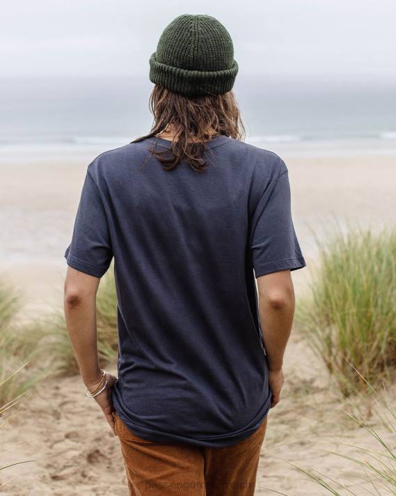 Passenger Frauen Übergroßes T-Shirt aus recycelter Baumwolle mit Blumenblütenmuster in Anthrazit 0BP2990 woclothing Holzkohle