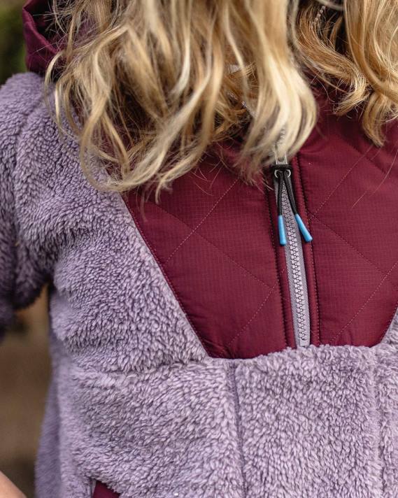 Passenger Frauen Beaumont recyceltes Sherpa-Kapuzenfleece, staubiges Flieder 0BP2676 woclothing lila