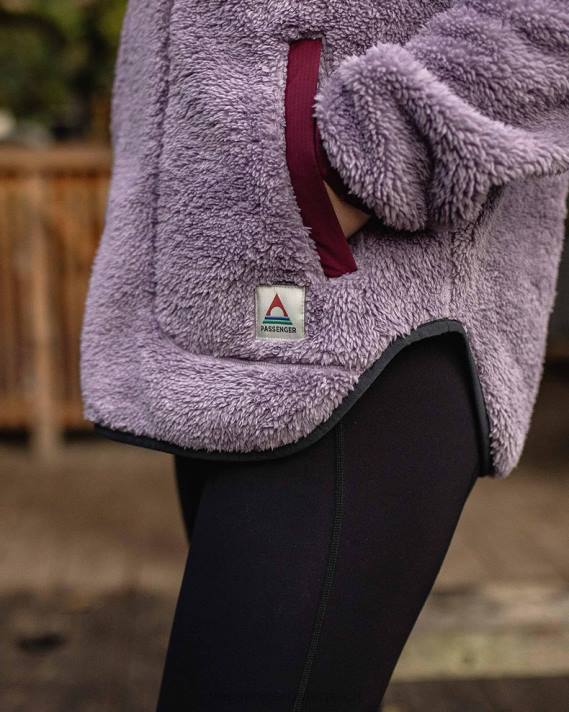 Passenger Frauen Beaumont recyceltes Sherpa-Kapuzenfleece, staubiges Flieder 0BP2676 woclothing lila