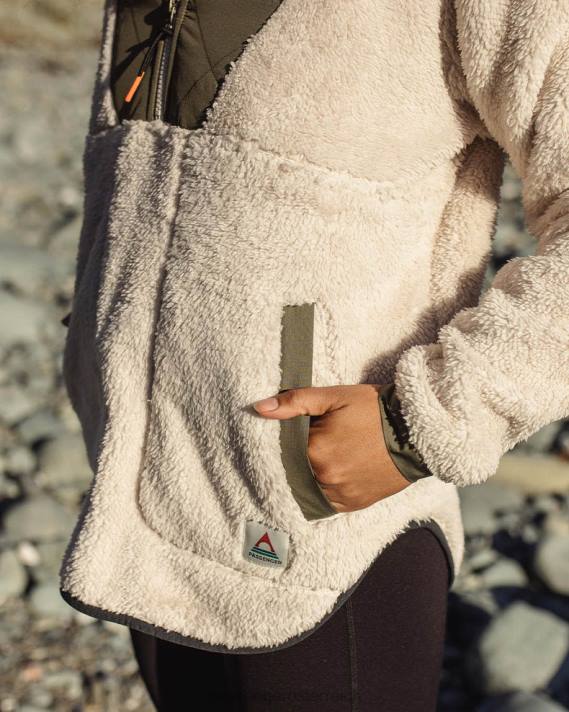 Passenger Frauen Beaumont recyceltes Sherpa-Kapuzenfleece, warmes Elfenbein 0BP2664 woclothing Elfenbein