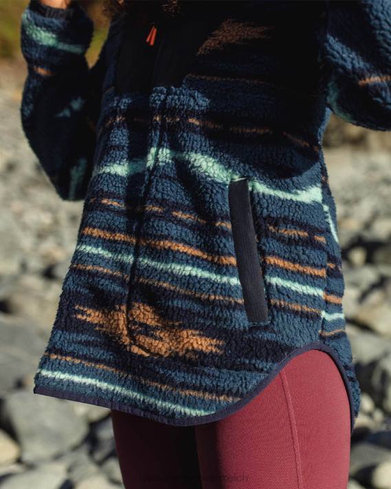 Passenger Frauen Beaumont recyceltes hochfloriges Sherpa-Fleece mit blauem Korallen-Geomuster 0BP2673 woclothing Blau