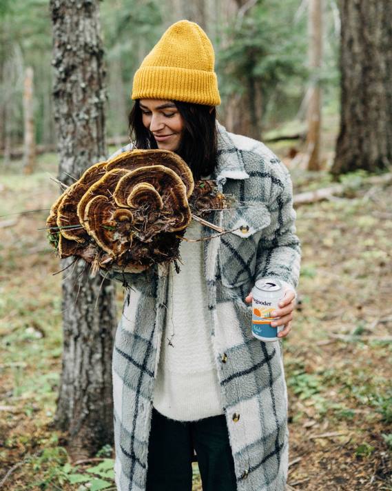 Passenger Frauen Cloudy-Hemd aus recyceltem, hochflorigem Sherpa-Fleece mit Pistazienkaro 0BP2656 woclothing Pistazie