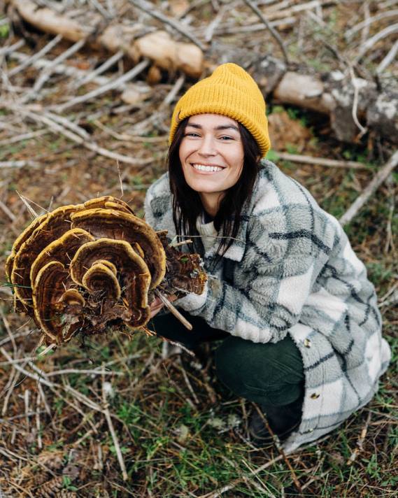 Passenger Frauen Cloudy-Hemd aus recyceltem, hochflorigem Sherpa-Fleece mit Pistazienkaro 0BP2656 woclothing Pistazie