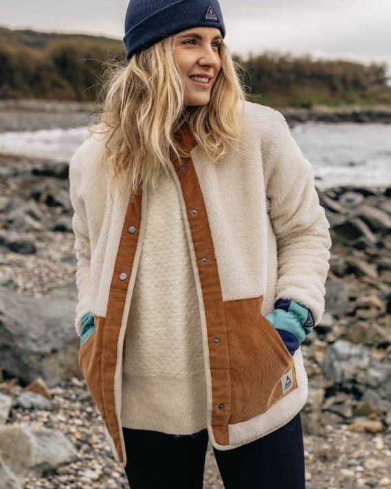 Passenger Frauen Clover recyceltes, hochfloriges Sherpa-Fleece, warmes Elfenbein 0BP2668 woclothing Elfenbein