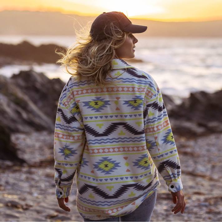 Passenger Frauen East-Shirt aus recyceltem Polarfleece Egret Adrift 0BP2699 woclothing Reiher