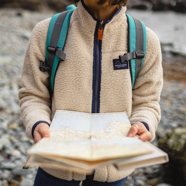 Passenger Frauen Fairbanks Full Zip recyceltes Sherpa-Fleece Haferflocken 0BP2680 woclothing Haferflocken