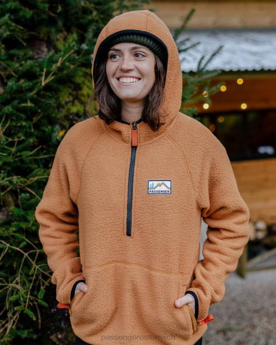 Passenger Frauen Maine Kapuzenpullover aus recyceltem Sherpa-Fleece, Kokosnuss 0BP2674 woclothing Kokosnuss