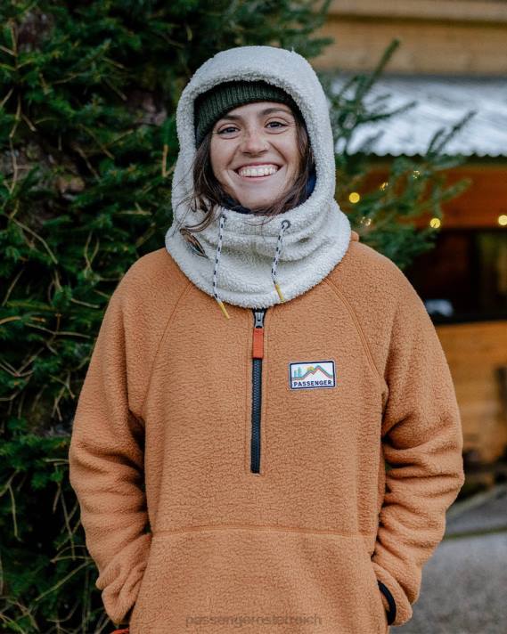 Passenger Frauen Maine Kapuzenpullover aus recyceltem Sherpa-Fleece, Kokosnuss 0BP2674 woclothing Kokosnuss