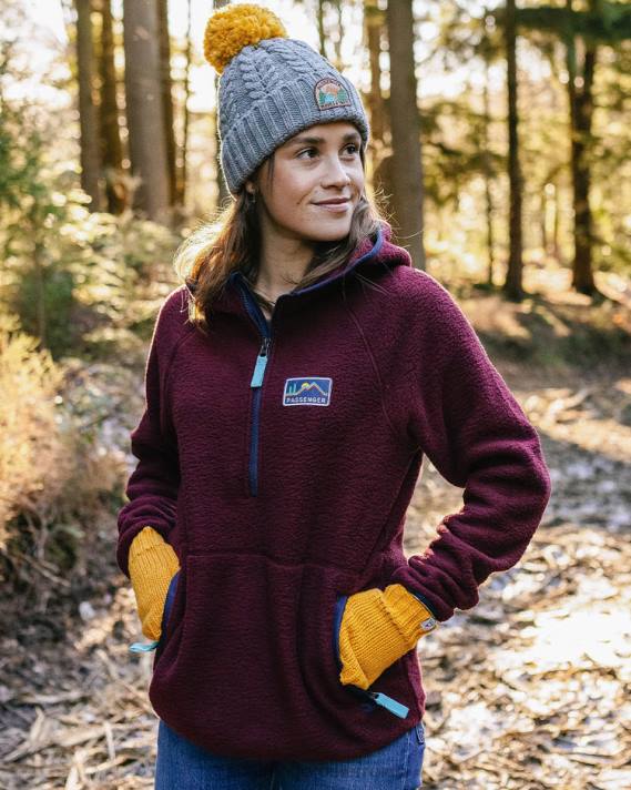 Passenger Frauen Maine recyceltes Sherpa-Fleece mit Kapuze, Wein 0BP2678 woclothing Wein