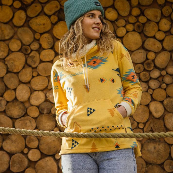 Passenger Frauen Olivfarbener, hochgeschlossener, ockerfarbener Drifter aus recyceltem Polarfleece 0BP2688 woclothing Ocker