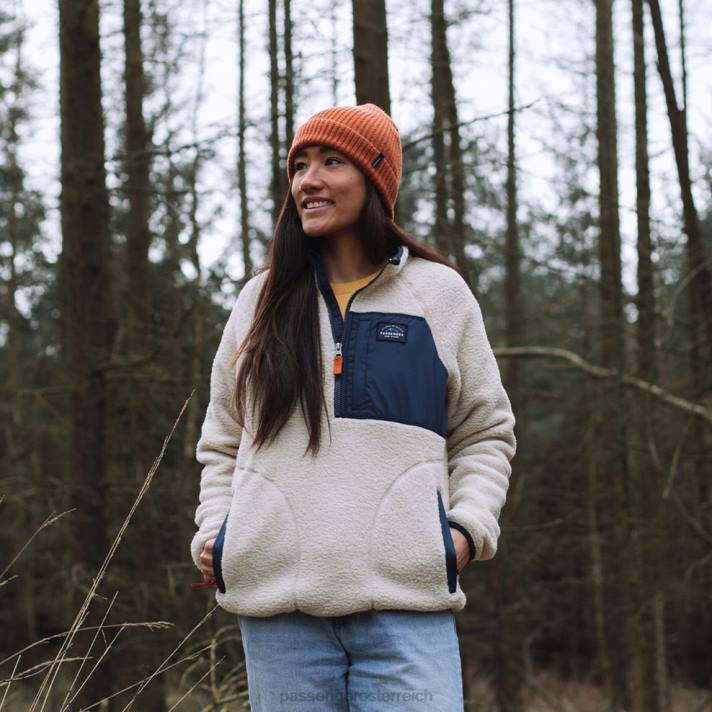 Passenger Frauen Startseite 1/4-Reißverschluss aus recyceltem Sherpa-Fleece Haferflocken 0BP2658 woclothing Haferflocken