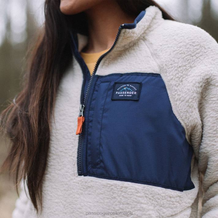 Passenger Frauen Startseite 1/4-Reißverschluss aus recyceltem Sherpa-Fleece Haferflocken 0BP2658 woclothing Haferflocken