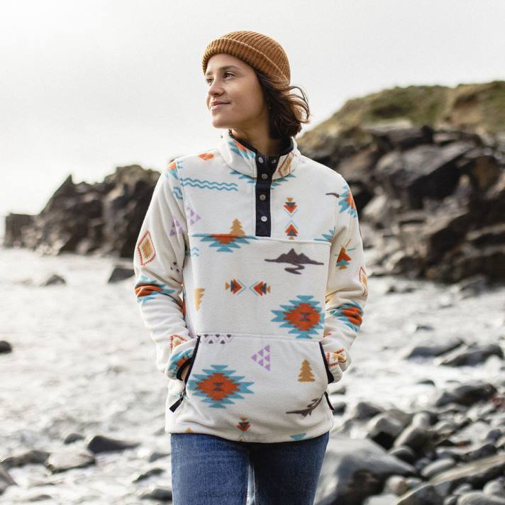 Passenger Frauen Woodlander-Pullover aus recyceltem Polarfleece, Birkendrifter 0BP2687 woclothing Birke