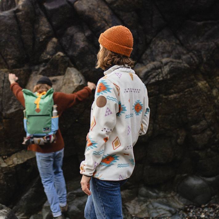 Passenger Frauen Woodlander-Pullover aus recyceltem Polarfleece, Birkendrifter 0BP2687 woclothing Birke