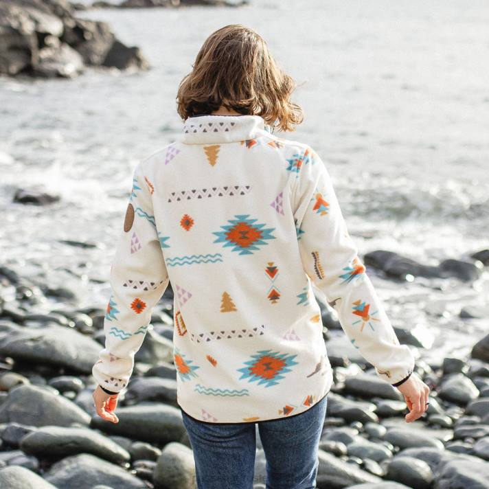 Passenger Frauen Woodlander-Pullover aus recyceltem Polarfleece, Birkendrifter 0BP2687 woclothing Birke