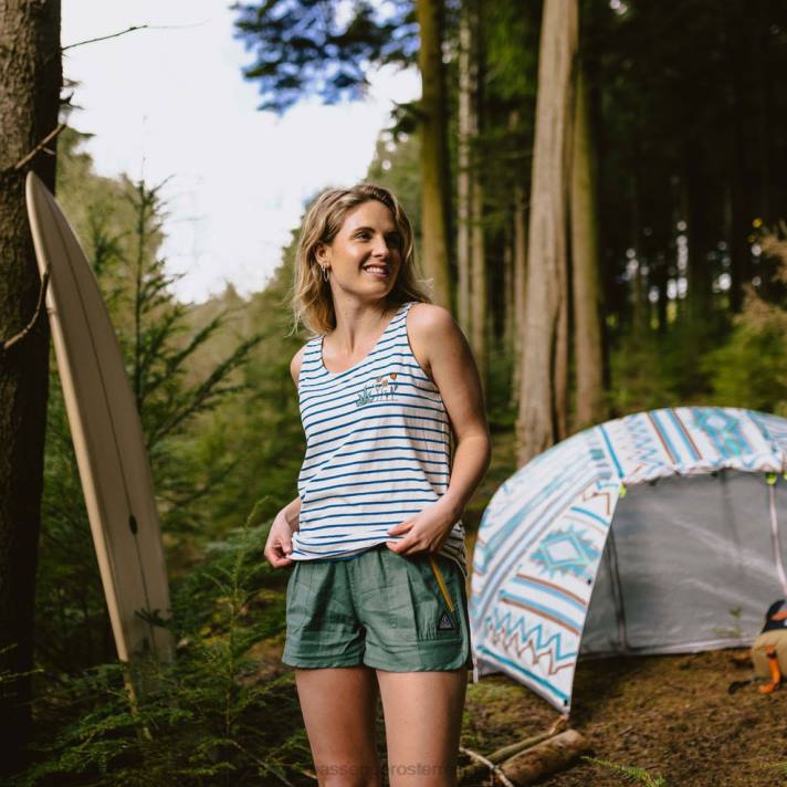 Passenger Frauen Bloom Hanfweste mit weichen Kobaltstreifen 0BP21020 woclothing Kobalt