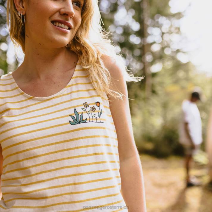 Passenger Frauen Bloom Hanfweste ockergelb gestreift 0BP21021 woclothing Gelb